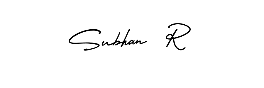 How to make Subhan  R name signature. Use AmerikaSignatureDemo-Regular style for creating short signs online. This is the latest handwritten sign. Subhan  R signature style 3 images and pictures png