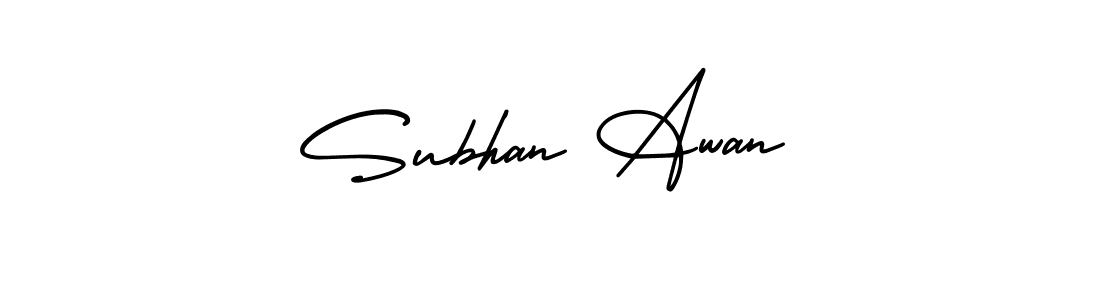 How to Draw Subhan Awan signature style? AmerikaSignatureDemo-Regular is a latest design signature styles for name Subhan Awan. Subhan Awan signature style 3 images and pictures png