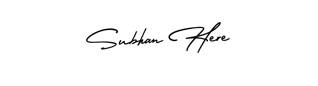 Similarly AmerikaSignatureDemo-Regular is the best handwritten signature design. Signature creator online .You can use it as an online autograph creator for name Subhan Here. Subhan Here signature style 3 images and pictures png