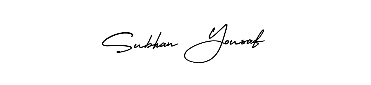 Subhan Yousaf stylish signature style. Best Handwritten Sign (AmerikaSignatureDemo-Regular) for my name. Handwritten Signature Collection Ideas for my name Subhan Yousaf. Subhan Yousaf signature style 3 images and pictures png