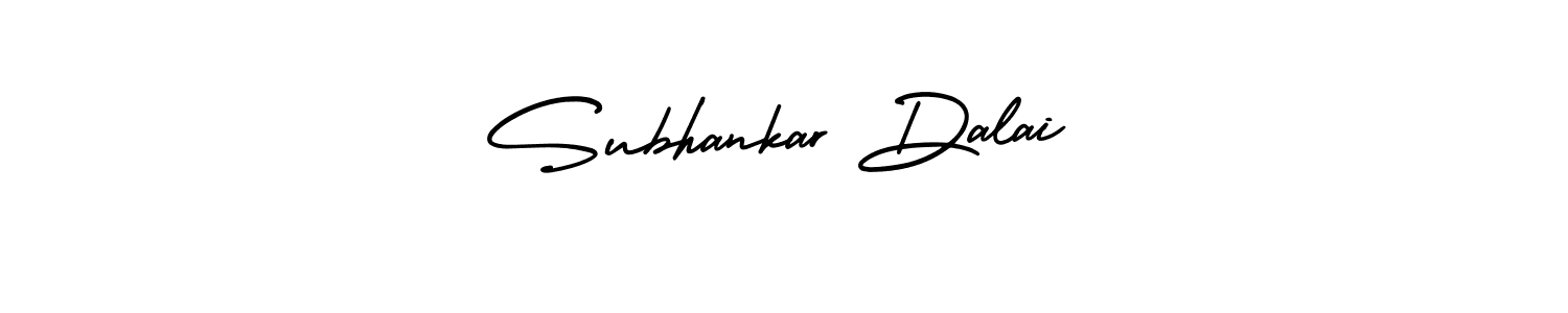 The best way (AmerikaSignatureDemo-Regular) to make a short signature is to pick only two or three words in your name. The name Subhankar Dalai include a total of six letters. For converting this name. Subhankar Dalai signature style 3 images and pictures png