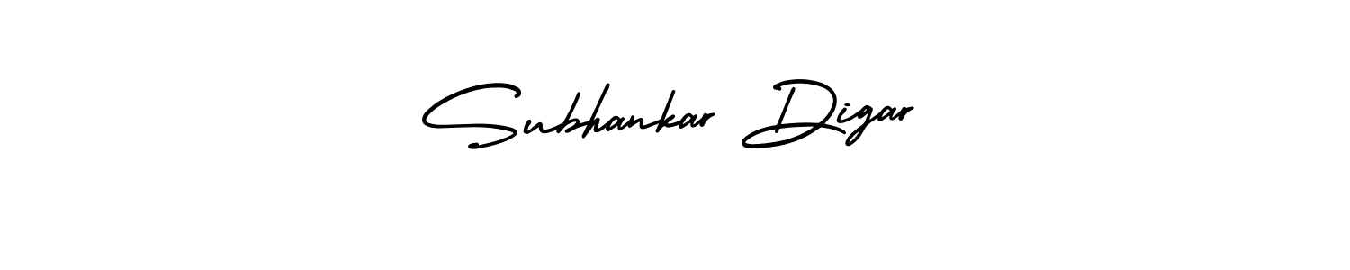 The best way (AmerikaSignatureDemo-Regular) to make a short signature is to pick only two or three words in your name. The name Subhankar Digar include a total of six letters. For converting this name. Subhankar Digar signature style 3 images and pictures png