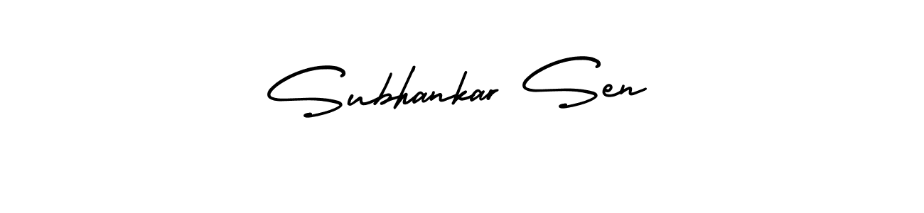 AmerikaSignatureDemo-Regular is a professional signature style that is perfect for those who want to add a touch of class to their signature. It is also a great choice for those who want to make their signature more unique. Get Subhankar Sen name to fancy signature for free. Subhankar Sen signature style 3 images and pictures png