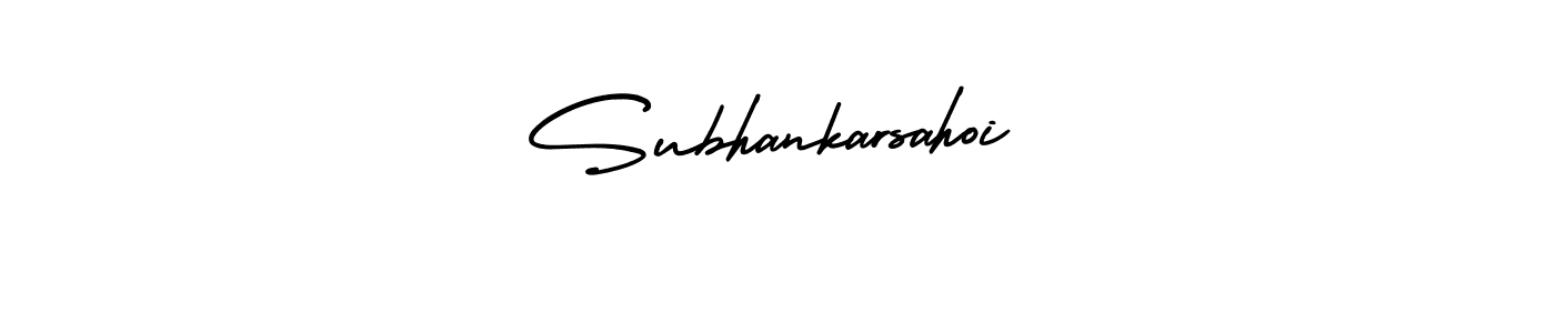 You should practise on your own different ways (AmerikaSignatureDemo-Regular) to write your name (Subhankarsahoi) in signature. don't let someone else do it for you. Subhankarsahoi signature style 3 images and pictures png