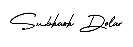 Discover how Subhash Dolar looks in an executive cursive font (AmerikaSignatureDemo-Regular). Perfect for legal documents, invoices, and certificates. Subhash Dolar signature style 3 images and pictures png