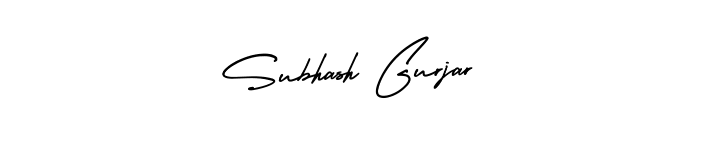 This is the best signature style for the Subhash Gurjar name. Also you like these signature font (AmerikaSignatureDemo-Regular). Mix name signature. Subhash Gurjar signature style 3 images and pictures png