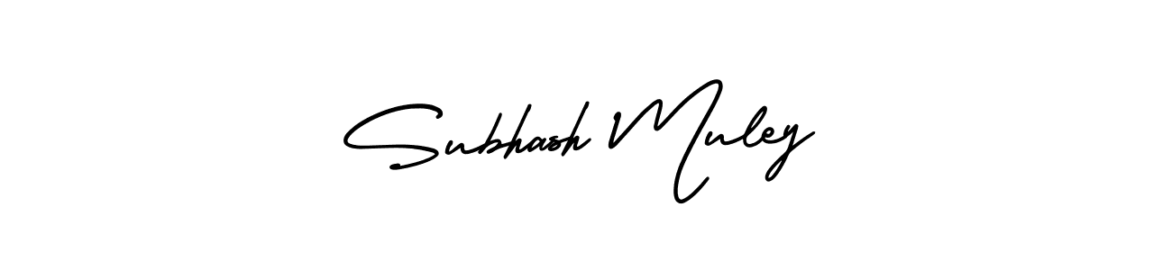 Subhash Muley stylish signature style. Best Handwritten Sign (AmerikaSignatureDemo-Regular) for my name. Handwritten Signature Collection Ideas for my name Subhash Muley. Subhash Muley signature style 3 images and pictures png