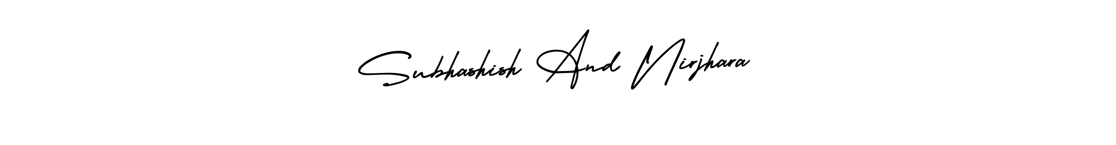 Also we have Subhashish And Nirjhara name is the best signature style. Create professional handwritten signature collection using AmerikaSignatureDemo-Regular autograph style. Subhashish And Nirjhara signature style 3 images and pictures png