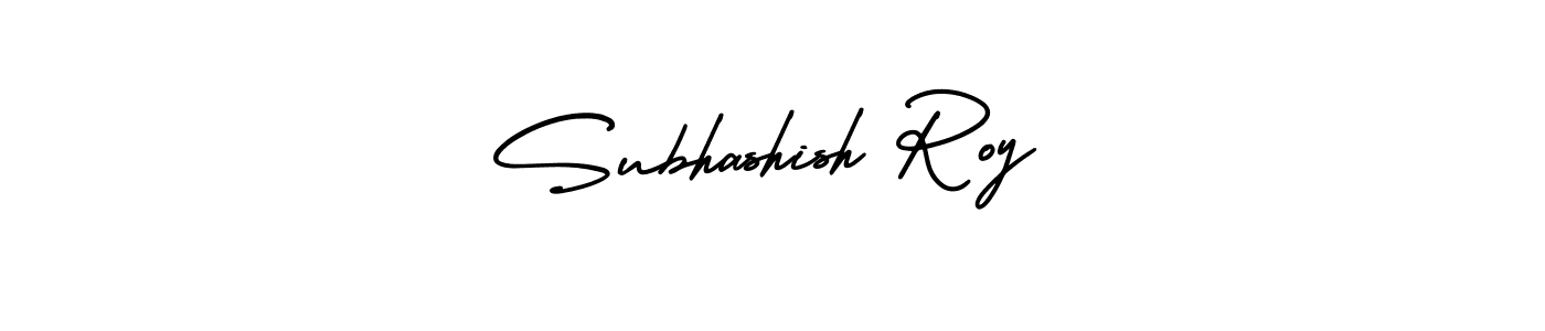 The best way (AmerikaSignatureDemo-Regular) to make a short signature is to pick only two or three words in your name. The name Subhashish Roy include a total of six letters. For converting this name. Subhashish Roy signature style 3 images and pictures png