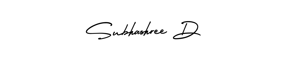 You should practise on your own different ways (AmerikaSignatureDemo-Regular) to write your name (Subhashree D) in signature. don't let someone else do it for you. Subhashree D signature style 3 images and pictures png
