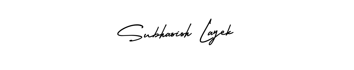 Use a signature maker to create a handwritten signature online. With this signature software, you can design (AmerikaSignatureDemo-Regular) your own signature for name Subhasish Layek. Subhasish Layek signature style 3 images and pictures png