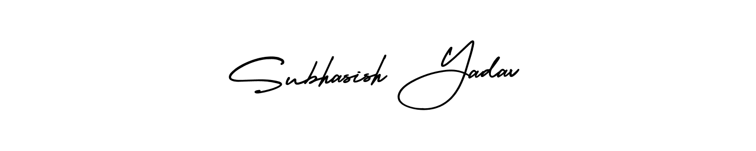 AmerikaSignatureDemo-Regular is a professional signature style that is perfect for those who want to add a touch of class to their signature. It is also a great choice for those who want to make their signature more unique. Get Subhasish Yadav name to fancy signature for free. Subhasish Yadav signature style 3 images and pictures png