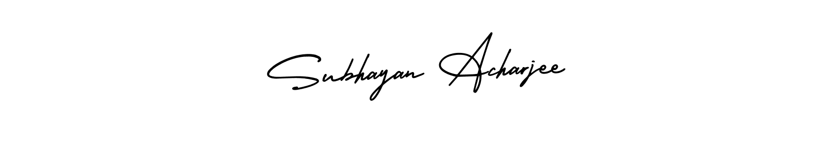 AmerikaSignatureDemo-Regular is a professional signature style that is perfect for those who want to add a touch of class to their signature. It is also a great choice for those who want to make their signature more unique. Get Subhayan Acharjee name to fancy signature for free. Subhayan Acharjee signature style 3 images and pictures png