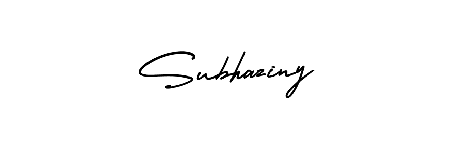 Subhaziny stylish signature style. Best Handwritten Sign (AmerikaSignatureDemo-Regular) for my name. Handwritten Signature Collection Ideas for my name Subhaziny. Subhaziny signature style 3 images and pictures png