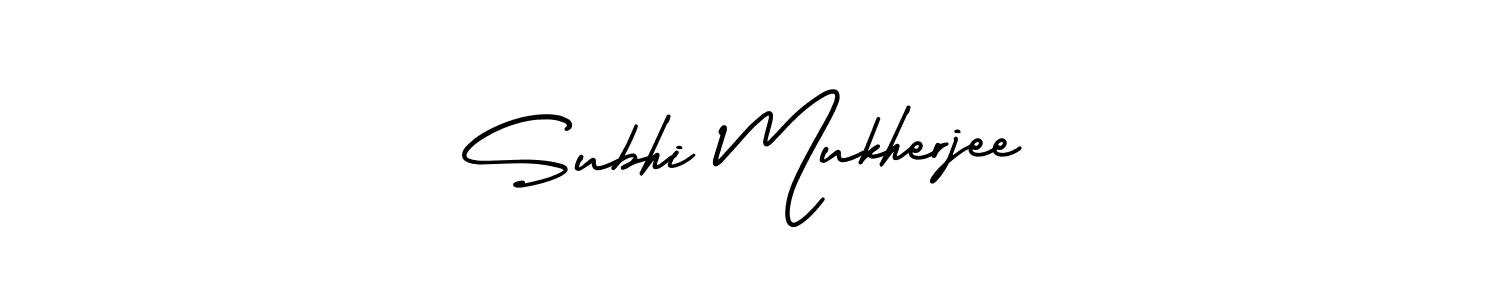 How to make Subhi Mukherjee name signature. Use AmerikaSignatureDemo-Regular style for creating short signs online. This is the latest handwritten sign. Subhi Mukherjee signature style 3 images and pictures png