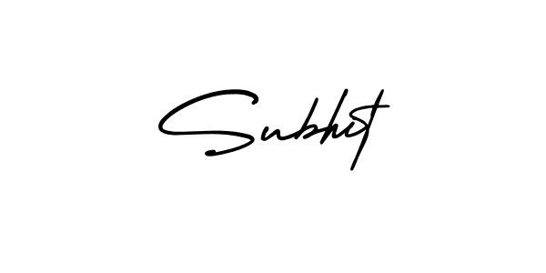 Use a signature maker to create a handwritten signature online. With this signature software, you can design (AmerikaSignatureDemo-Regular) your own signature for name Subhit. Subhit signature style 3 images and pictures png