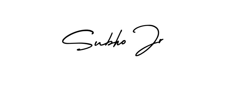 How to Draw Subho Jr signature style? AmerikaSignatureDemo-Regular is a latest design signature styles for name Subho Jr. Subho Jr signature style 3 images and pictures png