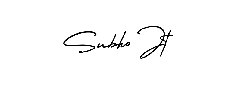 The best way (AmerikaSignatureDemo-Regular) to make a short signature is to pick only two or three words in your name. The name Subho Jt include a total of six letters. For converting this name. Subho Jt signature style 3 images and pictures png