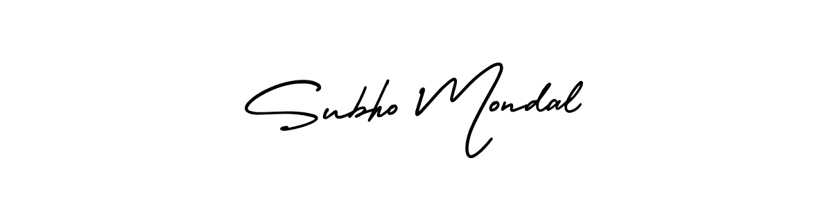 How to make Subho Mondal signature? AmerikaSignatureDemo-Regular is a professional autograph style. Create handwritten signature for Subho Mondal name. Subho Mondal signature style 3 images and pictures png