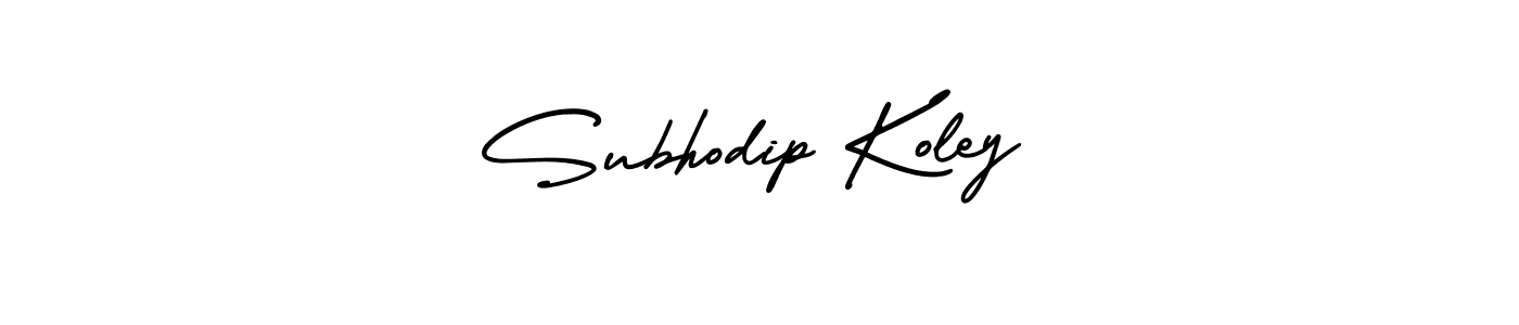 Make a beautiful signature design for name Subhodip Koley. With this signature (AmerikaSignatureDemo-Regular) style, you can create a handwritten signature for free. Subhodip Koley signature style 3 images and pictures png