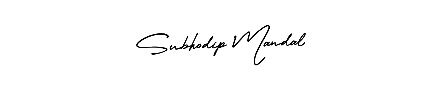 Subhodip Mandal stylish signature style. Best Handwritten Sign (AmerikaSignatureDemo-Regular) for my name. Handwritten Signature Collection Ideas for my name Subhodip Mandal. Subhodip Mandal signature style 3 images and pictures png