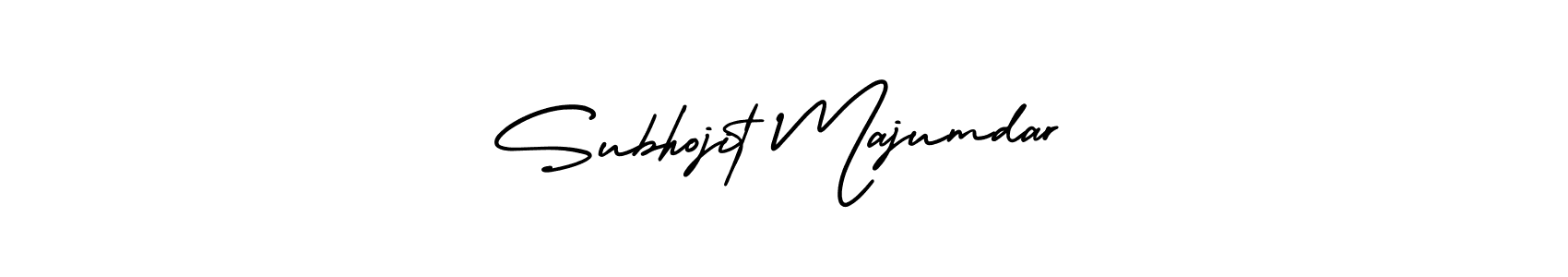 You should practise on your own different ways (AmerikaSignatureDemo-Regular) to write your name (Subhojit Majumdar) in signature. don't let someone else do it for you. Subhojit Majumdar signature style 3 images and pictures png