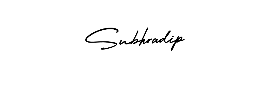 How to make Subhradip signature? AmerikaSignatureDemo-Regular is a professional autograph style. Create handwritten signature for Subhradip name. Subhradip signature style 3 images and pictures png