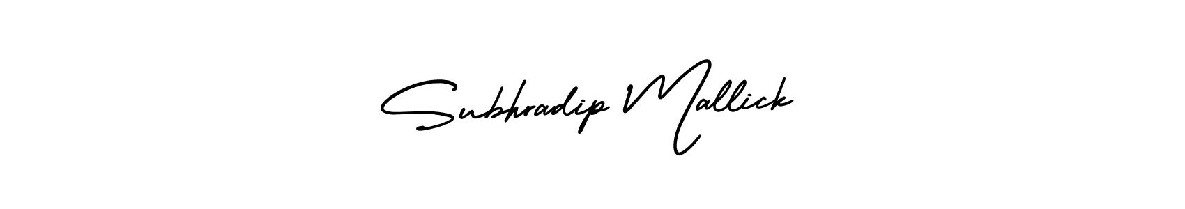 Subhradip Mallick stylish signature style. Best Handwritten Sign (AmerikaSignatureDemo-Regular) for my name. Handwritten Signature Collection Ideas for my name Subhradip Mallick. Subhradip Mallick signature style 3 images and pictures png