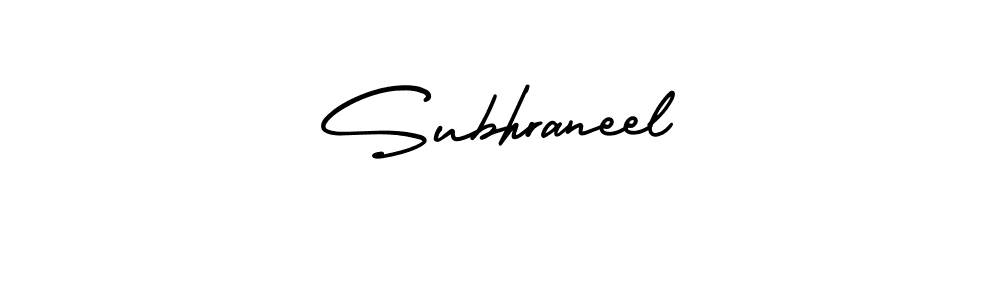 How to Draw Subhraneel signature style? AmerikaSignatureDemo-Regular is a latest design signature styles for name Subhraneel. Subhraneel signature style 3 images and pictures png