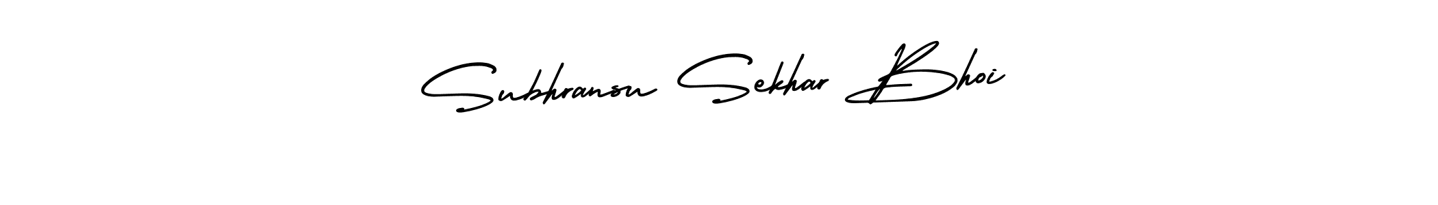 You should practise on your own different ways (AmerikaSignatureDemo-Regular) to write your name (Subhransu Sekhar Bhoi) in signature. don't let someone else do it for you. Subhransu Sekhar Bhoi signature style 3 images and pictures png