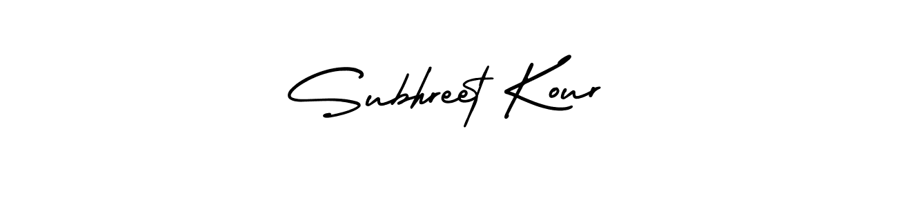 How to make Subhreet Kour name signature. Use AmerikaSignatureDemo-Regular style for creating short signs online. This is the latest handwritten sign. Subhreet Kour signature style 3 images and pictures png
