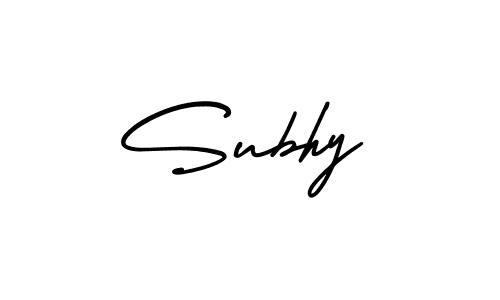 It looks lik you need a new signature style for name Subhy. Design unique handwritten (AmerikaSignatureDemo-Regular) signature with our free signature maker in just a few clicks. Subhy signature style 3 images and pictures png