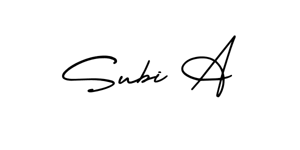 if you are searching for the best signature style for your name Subi A. so please give up your signature search. here we have designed multiple signature styles  using AmerikaSignatureDemo-Regular. Subi A signature style 3 images and pictures png