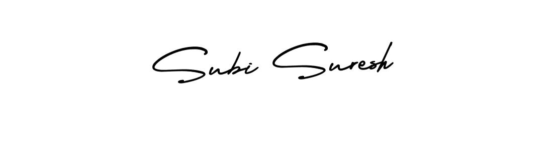 This is the best signature style for the Subi Suresh name. Also you like these signature font (AmerikaSignatureDemo-Regular). Mix name signature. Subi Suresh signature style 3 images and pictures png
