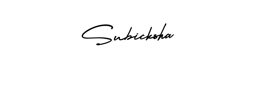 Use a signature maker to create a handwritten signature online. With this signature software, you can design (AmerikaSignatureDemo-Regular) your own signature for name Subicksha. Subicksha signature style 3 images and pictures png