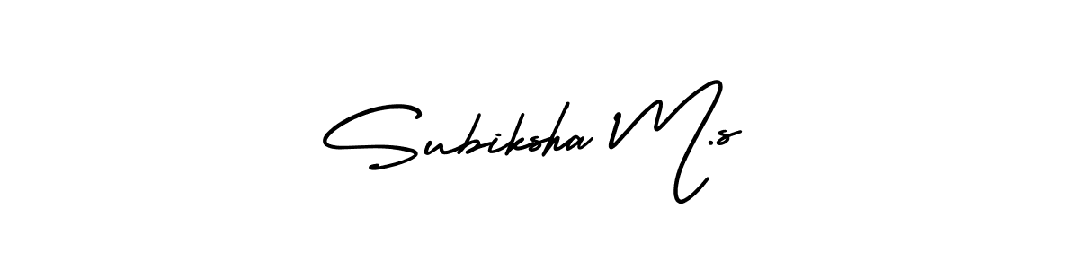 Also You can easily find your signature by using the search form. We will create Subiksha M.s name handwritten signature images for you free of cost using AmerikaSignatureDemo-Regular sign style. Subiksha M.s signature style 3 images and pictures png