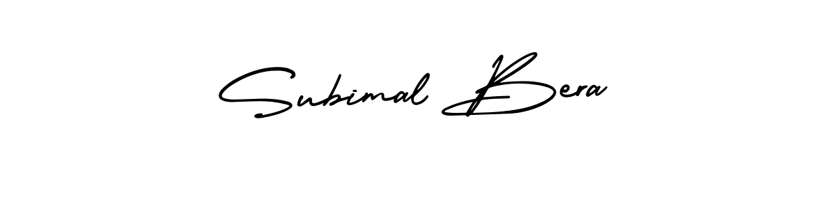 The best way (AmerikaSignatureDemo-Regular) to make a short signature is to pick only two or three words in your name. The name Subimal Bera include a total of six letters. For converting this name. Subimal Bera signature style 3 images and pictures png