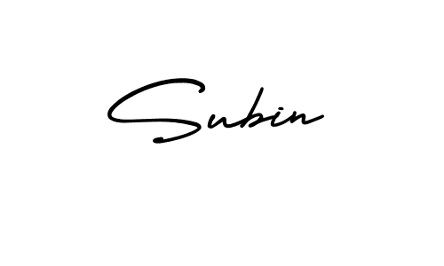 Subin stylish signature style. Best Handwritten Sign (AmerikaSignatureDemo-Regular) for my name. Handwritten Signature Collection Ideas for my name Subin. Subin signature style 3 images and pictures png