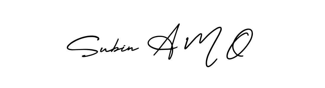 Also You can easily find your signature by using the search form. We will create Subin A M O name handwritten signature images for you free of cost using AmerikaSignatureDemo-Regular sign style. Subin A M O signature style 3 images and pictures png