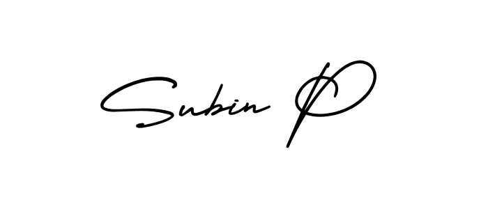 It looks lik you need a new signature style for name Subin P. Design unique handwritten (AmerikaSignatureDemo-Regular) signature with our free signature maker in just a few clicks. Subin P signature style 3 images and pictures png