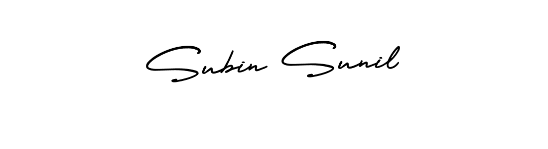 Subin Sunil stylish signature style. Best Handwritten Sign (AmerikaSignatureDemo-Regular) for my name. Handwritten Signature Collection Ideas for my name Subin Sunil. Subin Sunil signature style 3 images and pictures png
