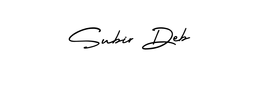 It looks lik you need a new signature style for name Subir Deb. Design unique handwritten (AmerikaSignatureDemo-Regular) signature with our free signature maker in just a few clicks. Subir Deb signature style 3 images and pictures png
