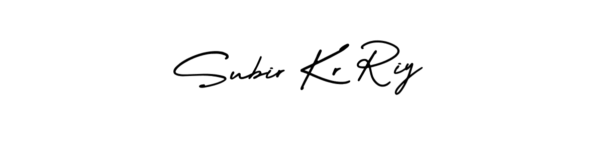 You should practise on your own different ways (AmerikaSignatureDemo-Regular) to write your name (Subir Kr Riy) in signature. don't let someone else do it for you. Subir Kr Riy signature style 3 images and pictures png