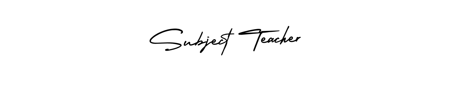 Similarly AmerikaSignatureDemo-Regular is the best handwritten signature design. Signature creator online .You can use it as an online autograph creator for name Subject Teacher. Subject Teacher signature style 3 images and pictures png