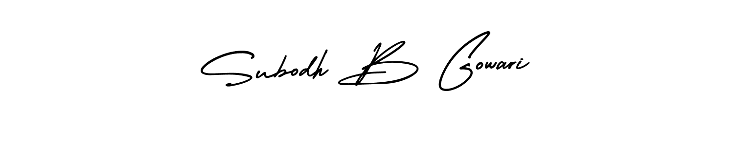 Use a signature maker to create a handwritten signature online. With this signature software, you can design (AmerikaSignatureDemo-Regular) your own signature for name Subodh B Gowari. Subodh B Gowari signature style 3 images and pictures png