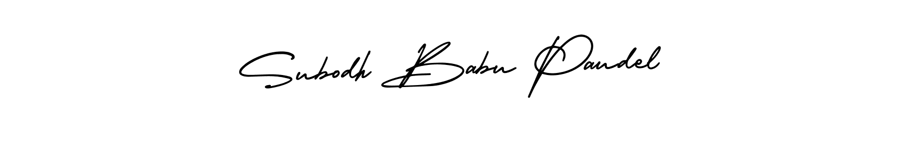 Make a beautiful signature design for name Subodh Babu Paudel. With this signature (AmerikaSignatureDemo-Regular) style, you can create a handwritten signature for free. Subodh Babu Paudel signature style 3 images and pictures png