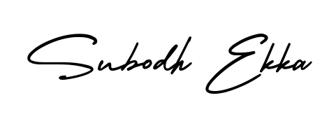 Designed for modern professionals: Subodh Ekka name signature crafted with AmerikaSignatureDemo-Regular script. Ready for digital PDF workflows. Subodh Ekka signature style 3 images and pictures png