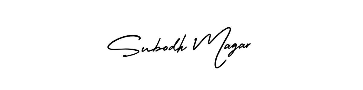 Create a beautiful signature design for name Subodh Magar. With this signature (AmerikaSignatureDemo-Regular) fonts, you can make a handwritten signature for free. Subodh Magar signature style 3 images and pictures png