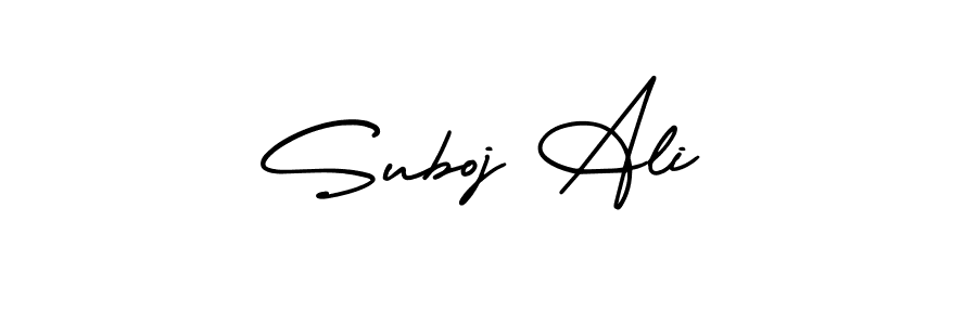 This is the best signature style for the Suboj Ali name. Also you like these signature font (AmerikaSignatureDemo-Regular). Mix name signature. Suboj Ali signature style 3 images and pictures png