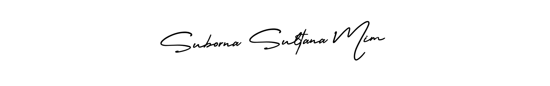 Make a short Suborna Sultana Mim signature style. Manage your documents anywhere anytime using AmerikaSignatureDemo-Regular. Create and add eSignatures, submit forms, share and send files easily. Suborna Sultana Mim signature style 3 images and pictures png